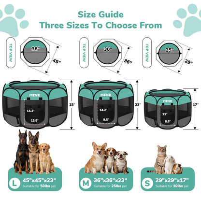 MZNZ Dog Cat Playpen, Portable Puppy Pet Crate Indoor Enclosure