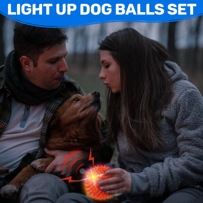 Ousiya 6 Pack 3.5" Up Squeaky Dog Toy Balls, Spiky Dog Balls