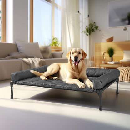 Veehoo Cooling Elevated Dog Bed Add Removable Waterproof Bolster Bed