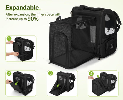 Pecute Pet Carrier Backpack, Dog Carrier Backpack, Expandable Bag