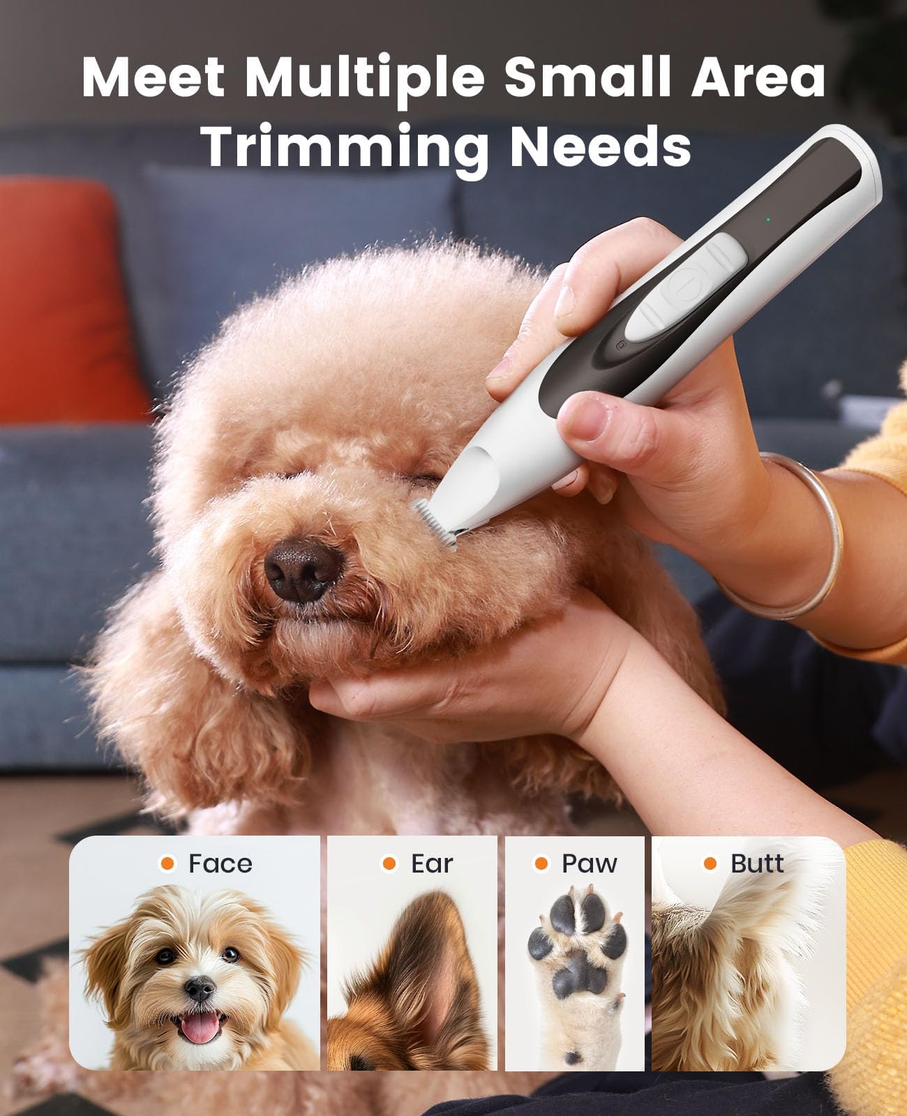oneisall 1 Quiet Paw Trimmer and Dog Nail Grinder with LED Clipper
