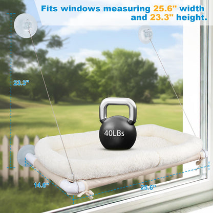 PEFUNY Fluffy Cat Window Bed for Indoor Cats Strong Suction Cup Bed