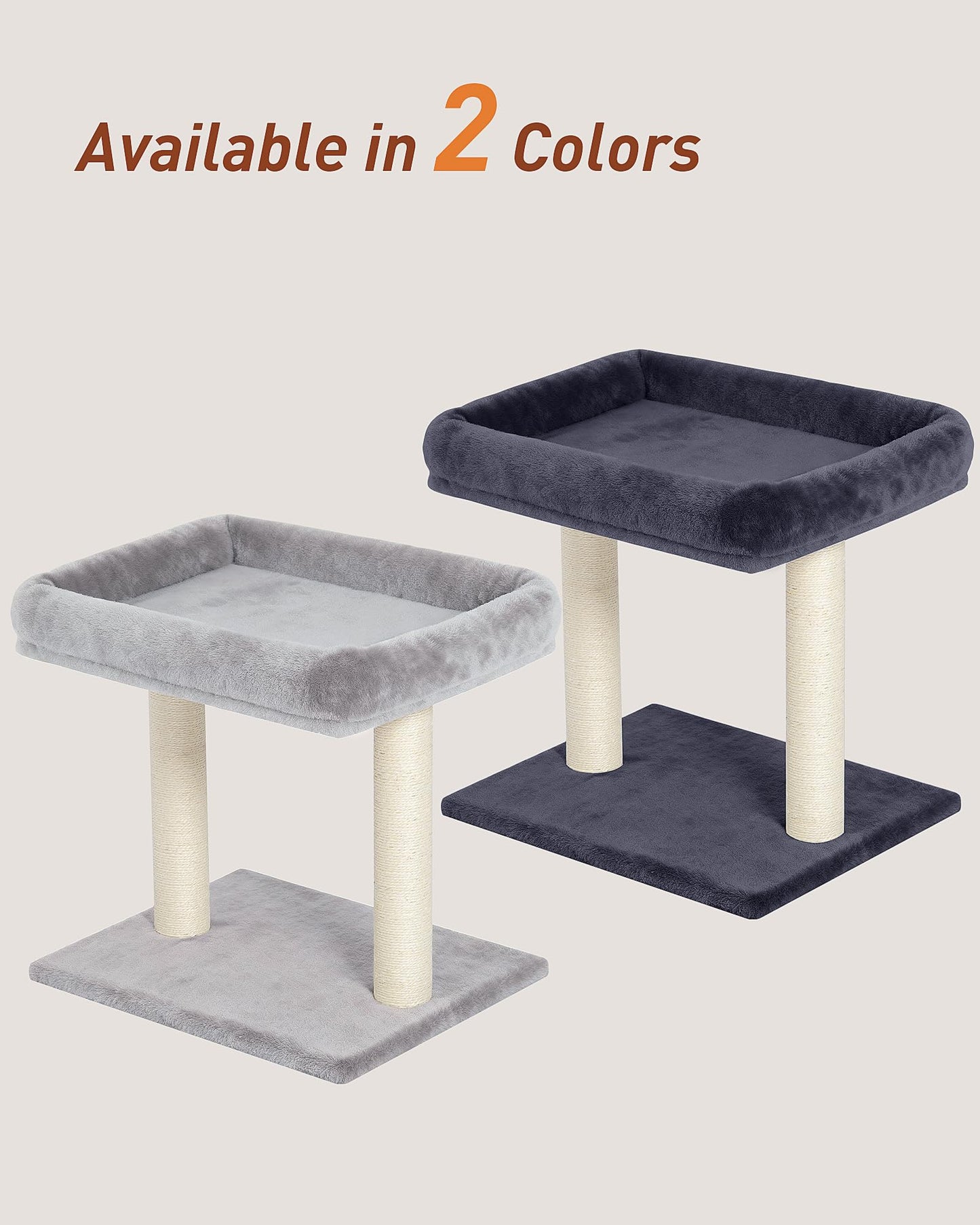 KinoTail Cat Tree with Large Top Perch Bed (19"×15.8"), Tower