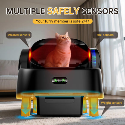 Automatic Cat Litter Box, Electric Large Open-Top Self Cleaning Litter