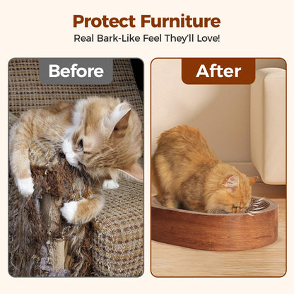 ComSaf Cat Scratcher Bed, Durable Cat Scratching Board, Oval Pad