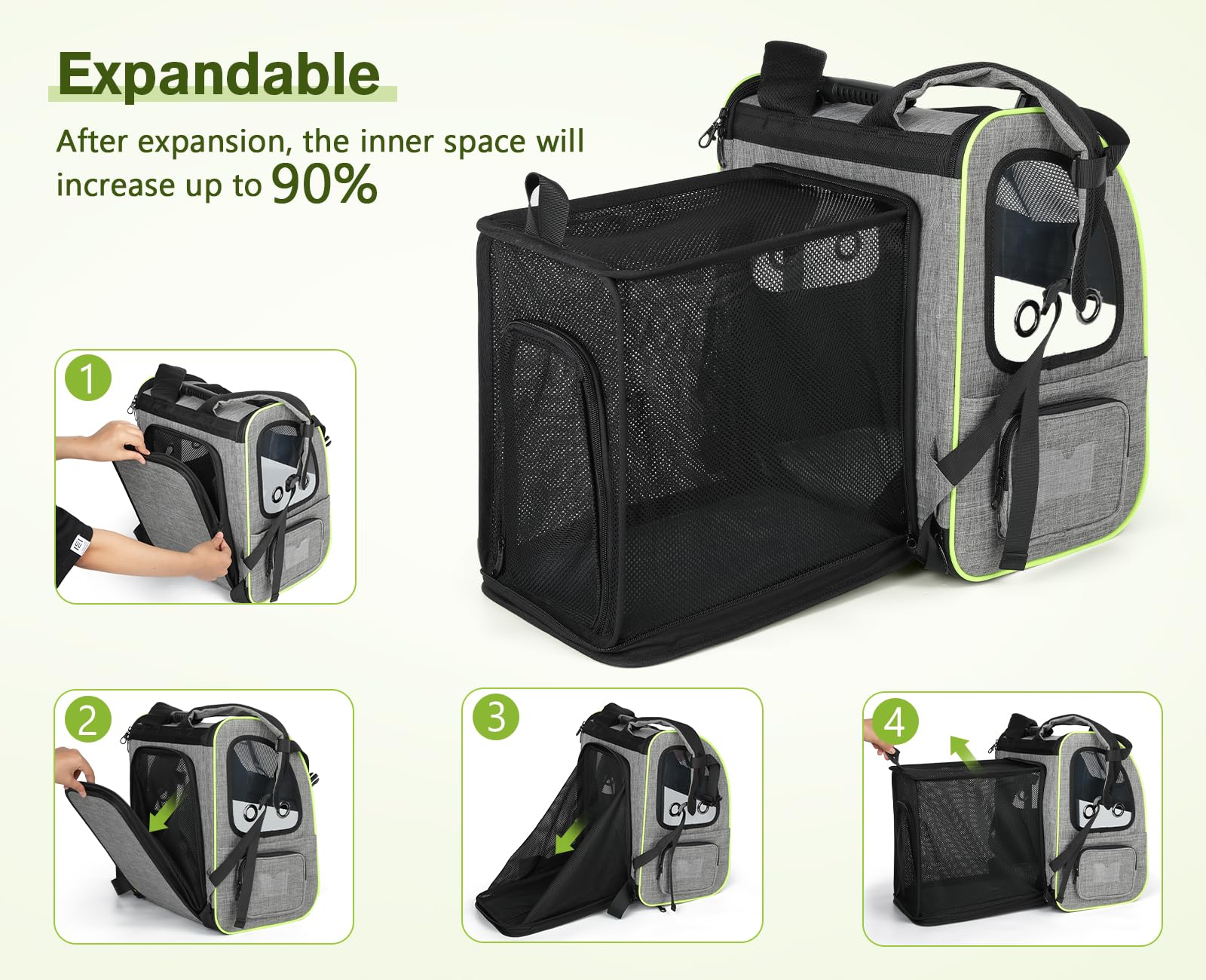Pecute Pet Carrier Backpack, Cat Backpack Carrier, Expandable Carrier