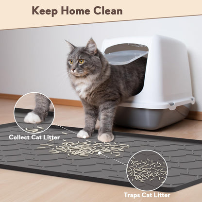 Garoopion Cat Mat for Litter Box, Large 40" X 28" Cat Litter Mat