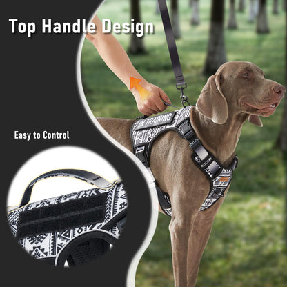 AUNZO Tactical Dog Harness for Large Dogs No Pull Easy Walking Harness