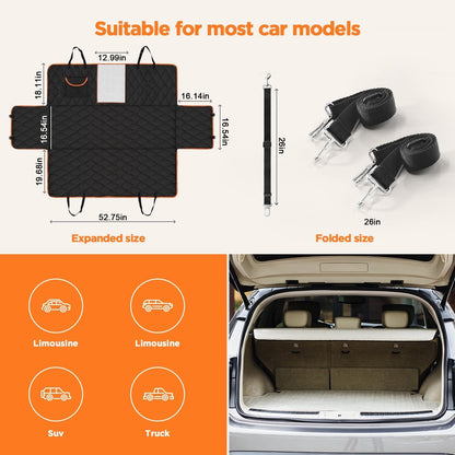 Shodu Waterproof Dog Car Seat Cover for Back Seat,Collapsible Seat