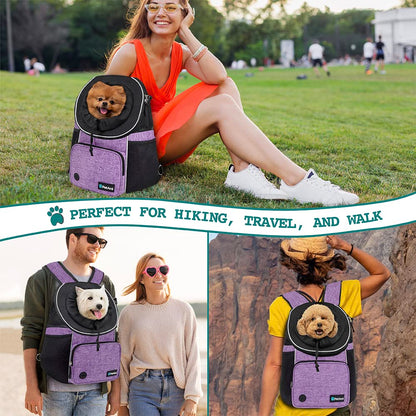 PetAmi Adjustable Cat Dog Chest Carrier Backpack, Ventilated Carrier