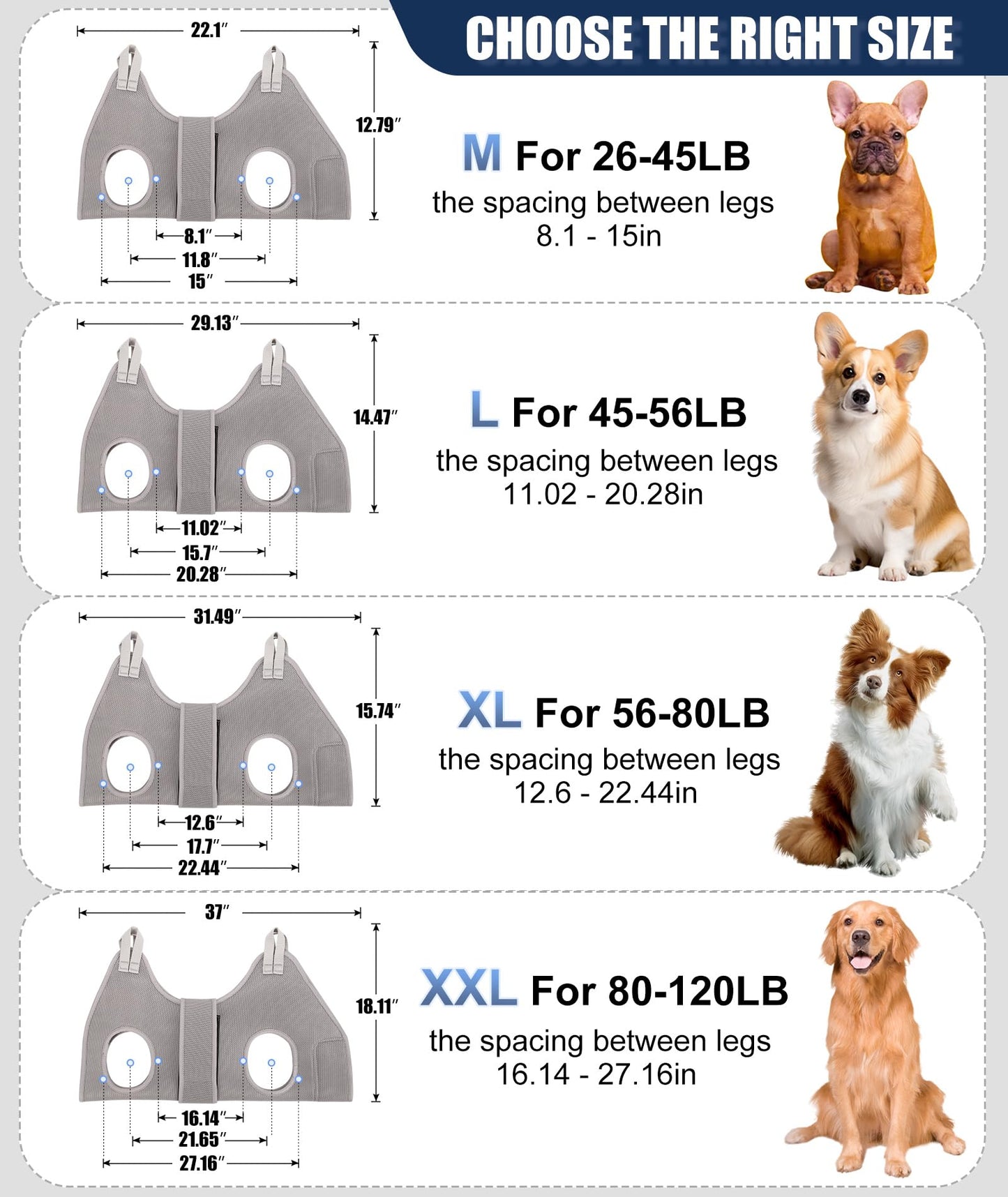 Kkiimatt Dog Grooming Hammock Harness, M-Large Dog Hammock for Nail