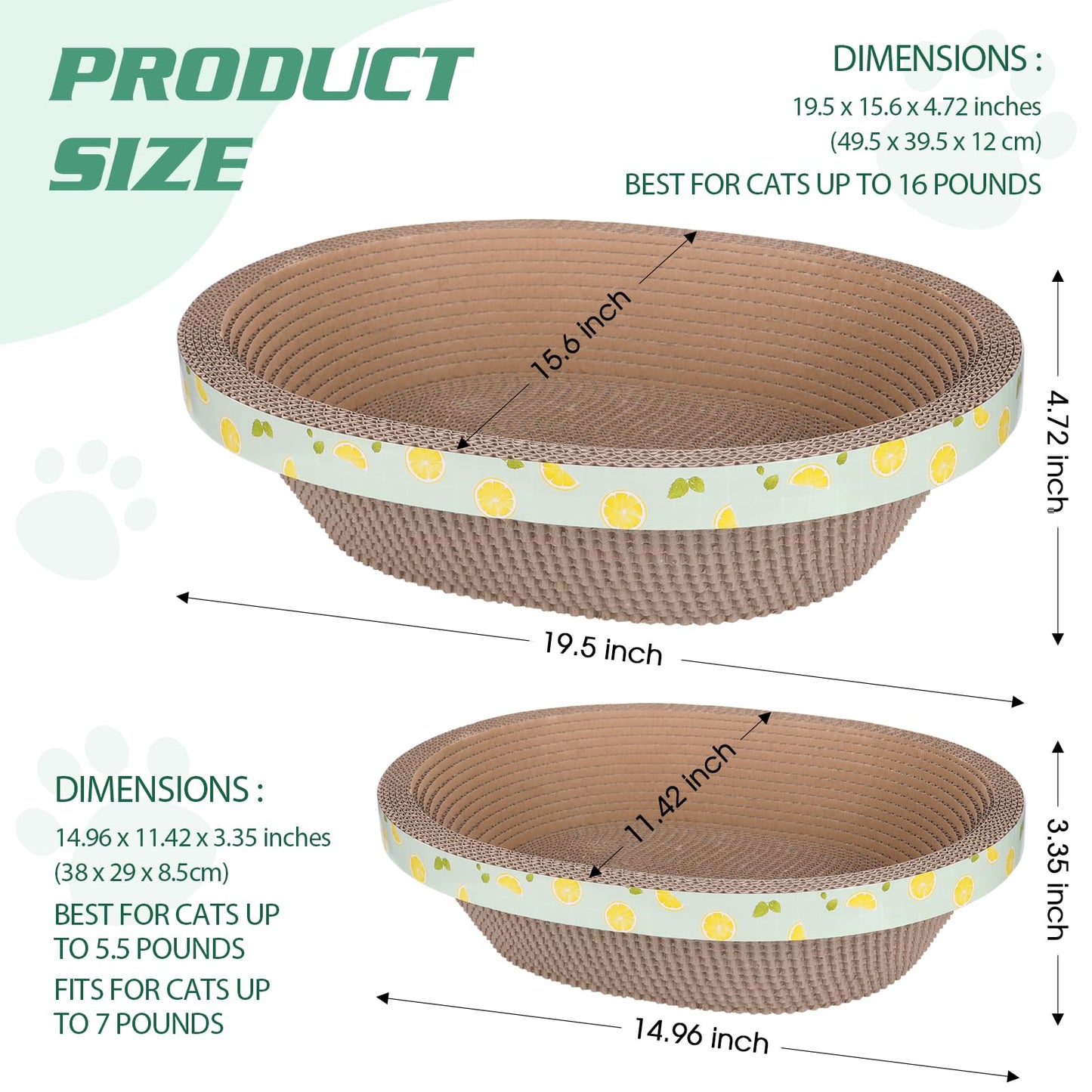 2pc Set Includes 1 X 19.5 Large + 1 X 14.96 Cute Cat Scratcher