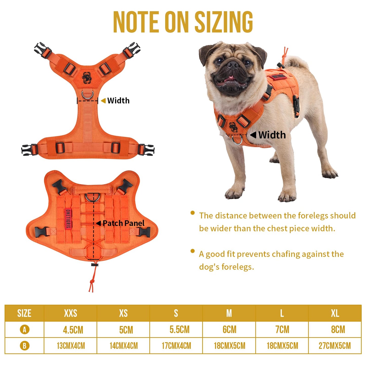 OneTigris Tactical Dog Harness Vest,No-Pull Service Dog Vest with Hook