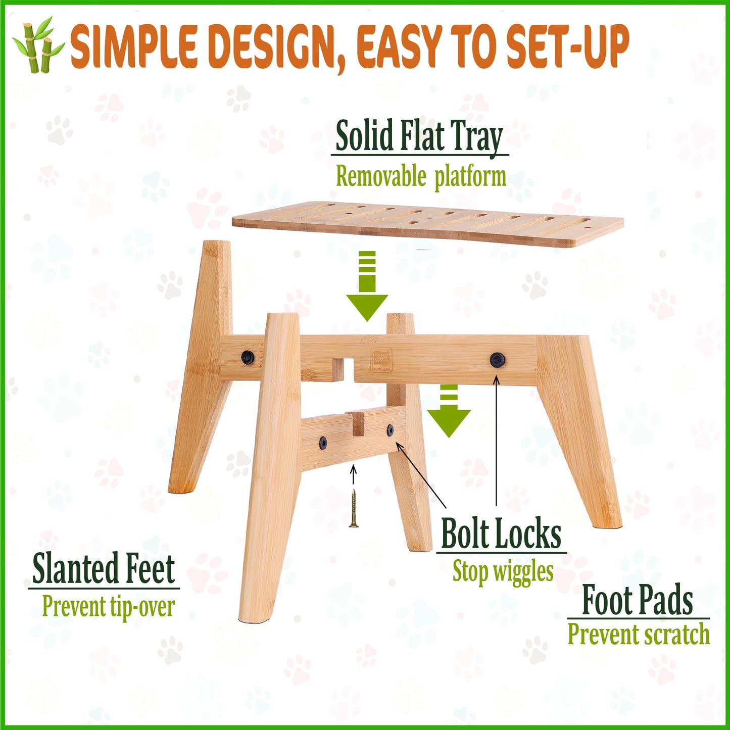 Dog Water Bowl Dispenser Stand for Medium Breeds Elevated Raised Bowl