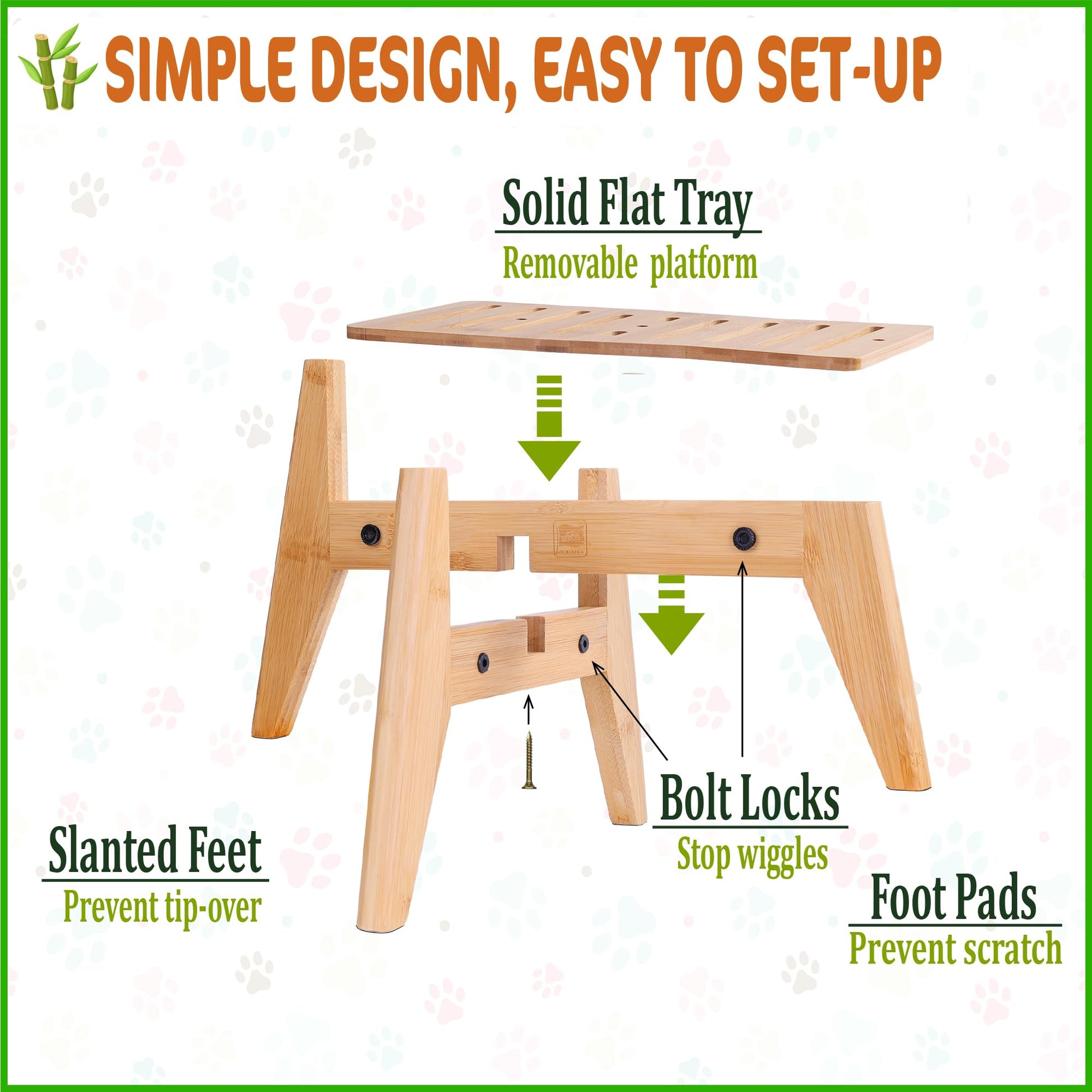 Dog Water Bowl Dispenser Stand for Medium Breeds Elevated Raised Bowl