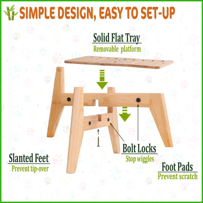 Dog Water Bowl Dispenser Stand for Medium Breeds Elevated Raised Bowl