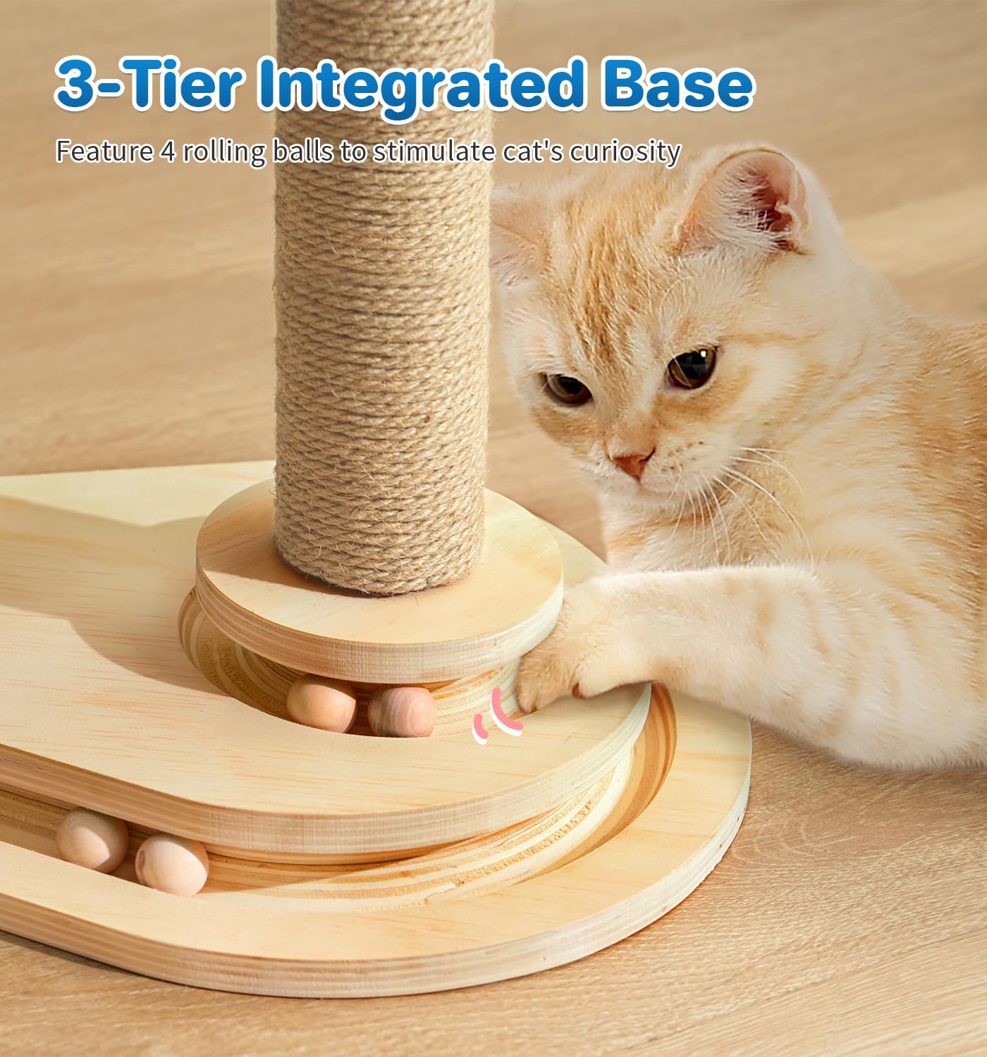 Made4Pets Cat Scratching Post, Cat Self Groomer for Indoor Scratcher