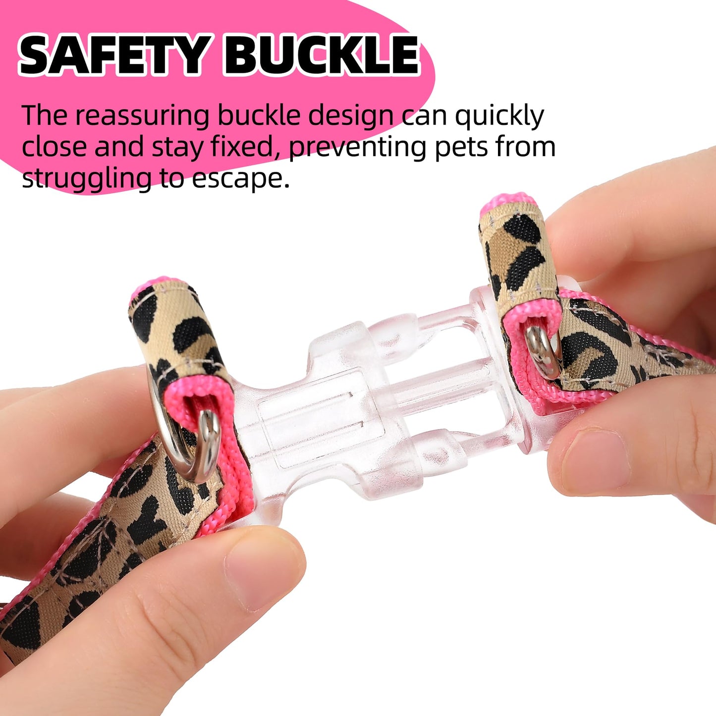 Mile High Life Leopard Dog Harness Collar Leash Set, Adjustable Collar