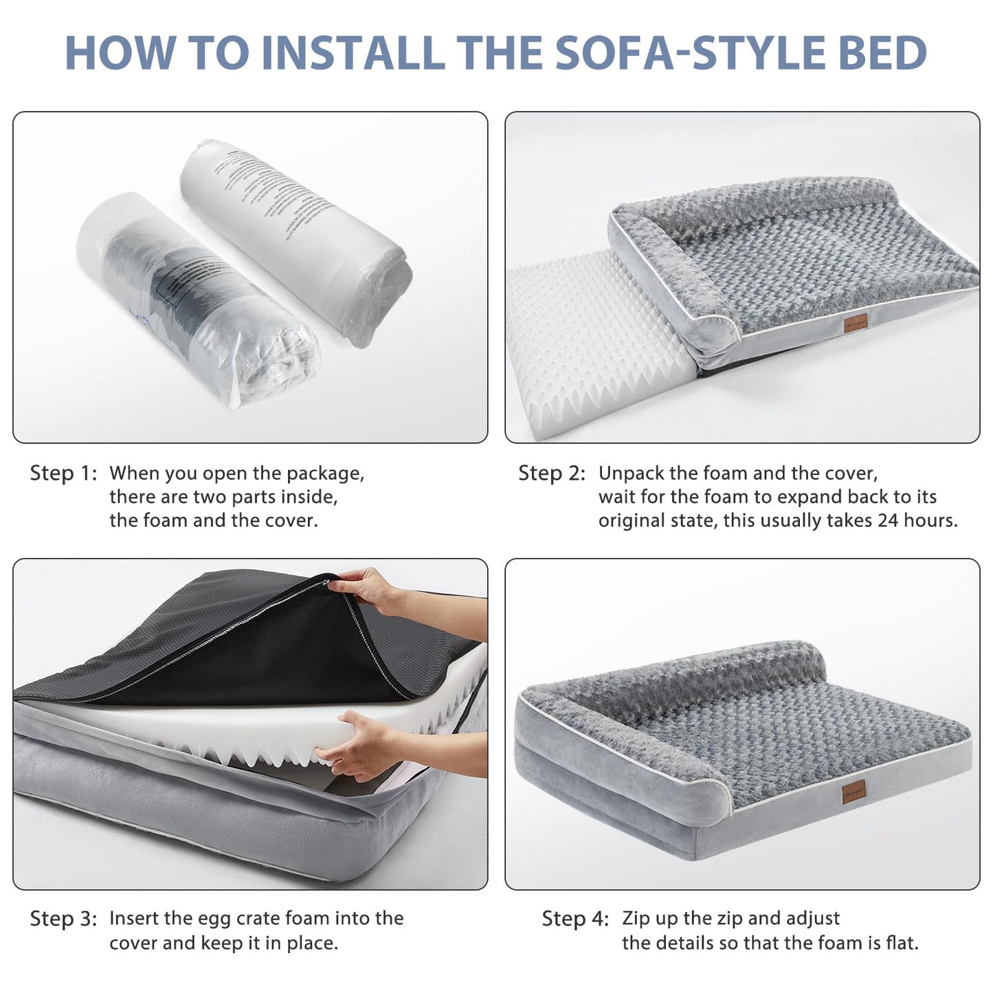 BFPETHOME Orthopedic Dog Beds for Large Dogs-Waterproof Sofa Dog Bed