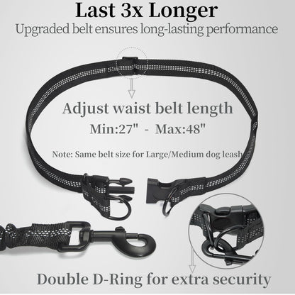 iYoShop Hands Free Dog Leash with Zipper Pouch, Dual Padded Leash