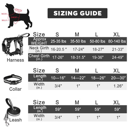 WINSEE Pet Harness Collar and Leash Set, Reflective Dog Harness Collar