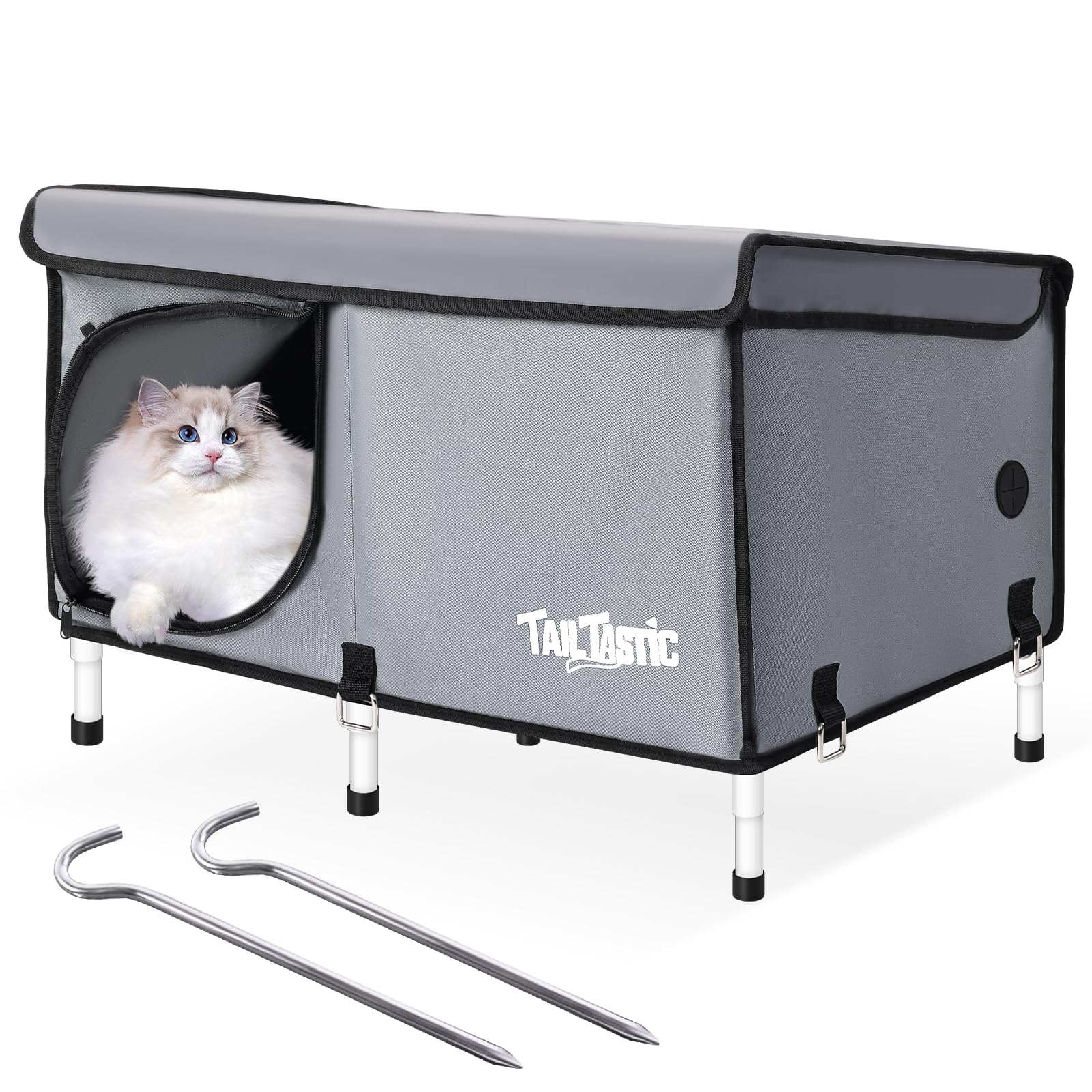 Outdoor Cat House Elevated,Insulated Feral Cat House Outdoor Bed