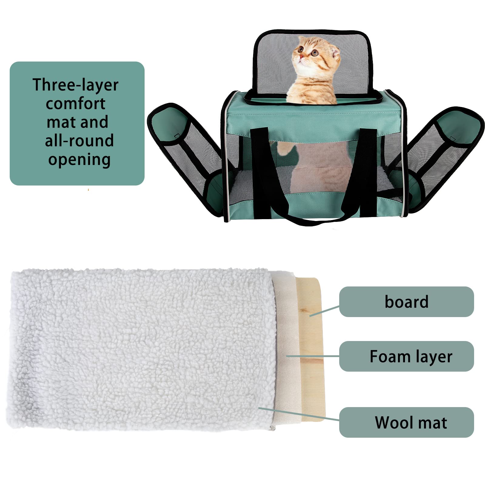 Cat Carrying Case Pet Dog Carrier Soft-Sided Cat Bag Airline Bag