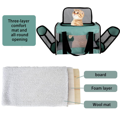 Cat Carrying Case Pet Carrier, Up to Soft Sided Protable and Carrier