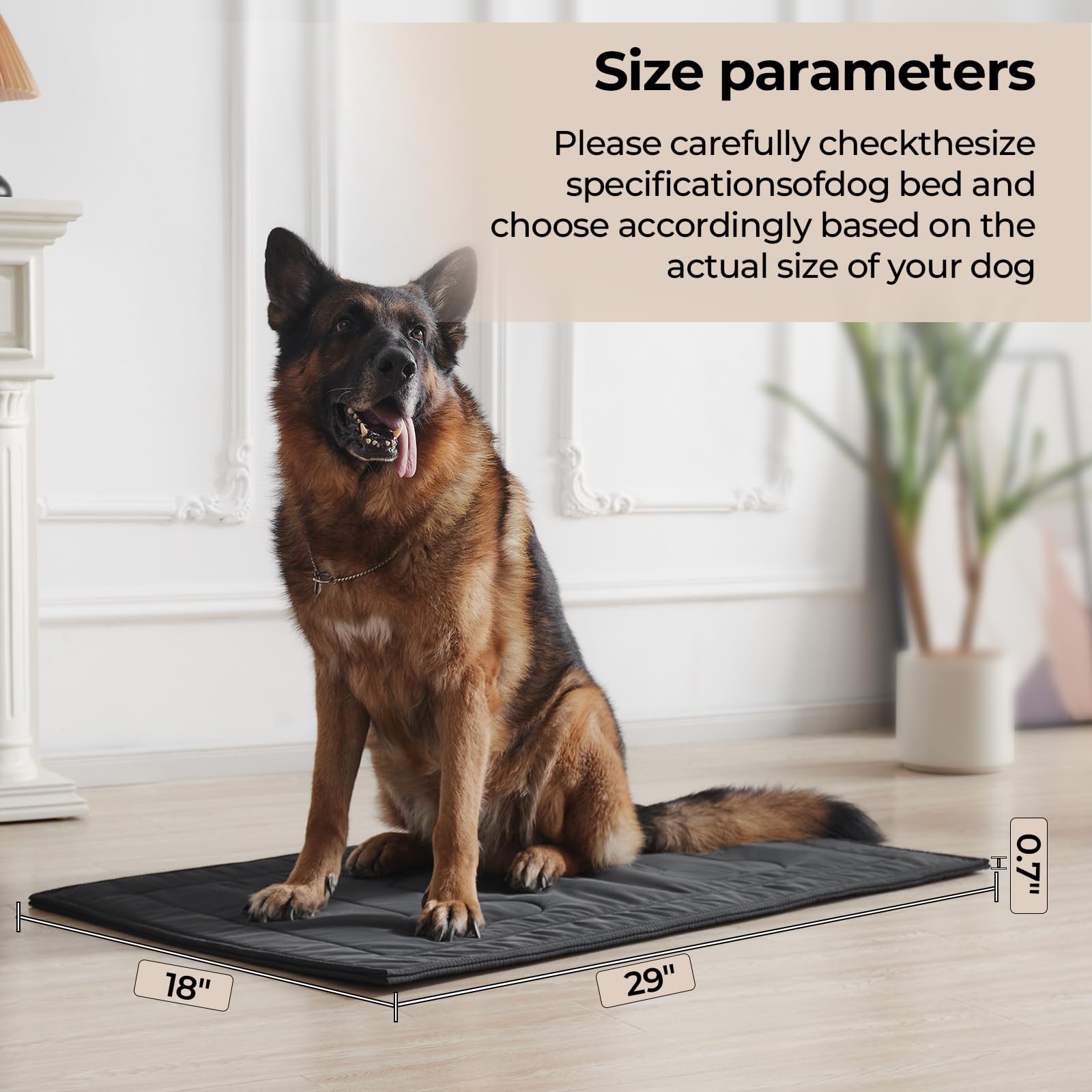 Couzssyhi Chew Proof Dog Crate Pad Indestructible Durable Dog Bed