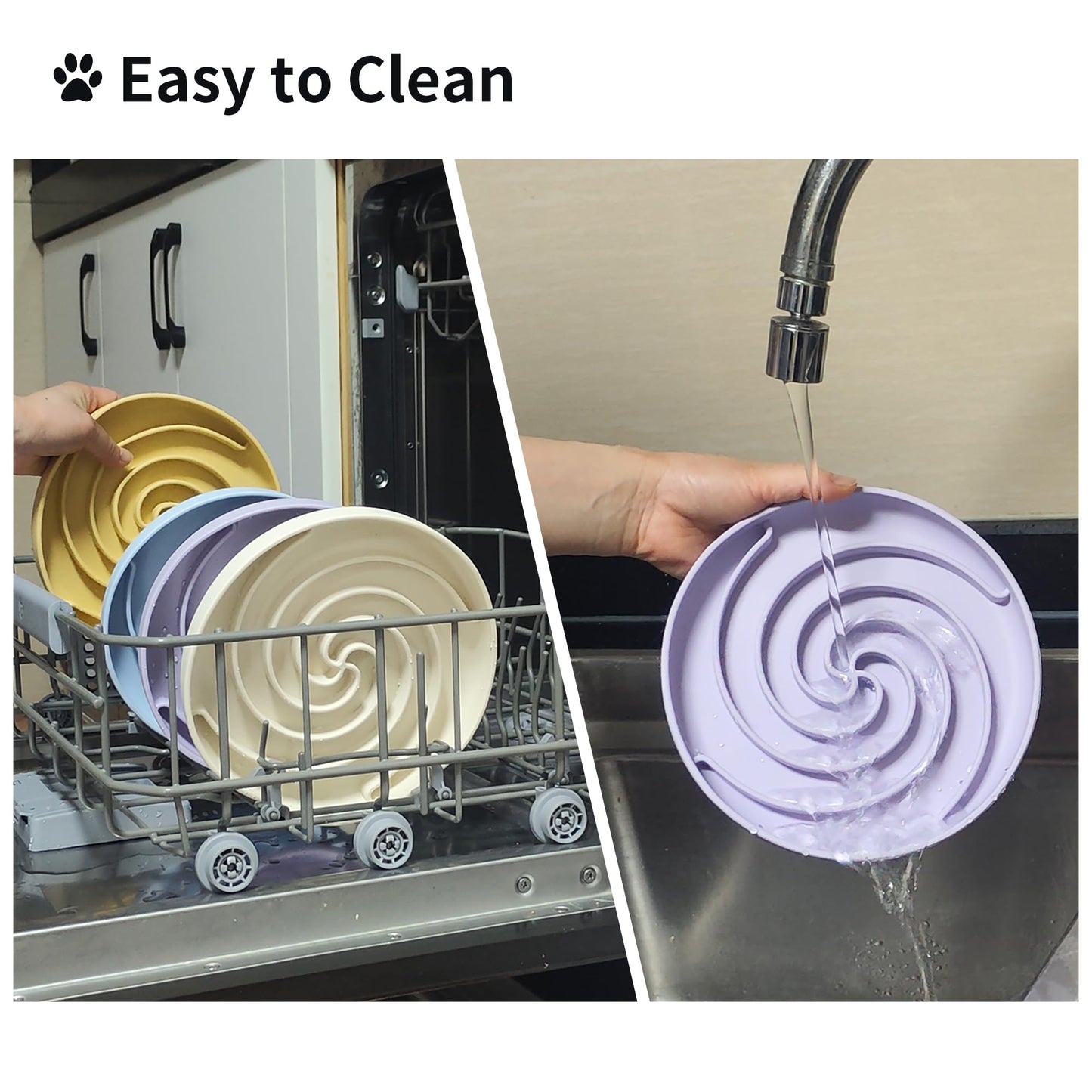 Bifeaw Slow Feeder Dog Bowls, Dishwasher Microwave Safe Puzzle