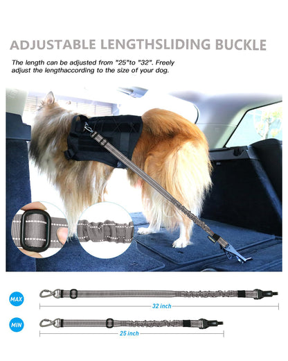 AUBELL Dog Seat Belt for Car,2 Pack Set 3-in-1 Adjustable Seat