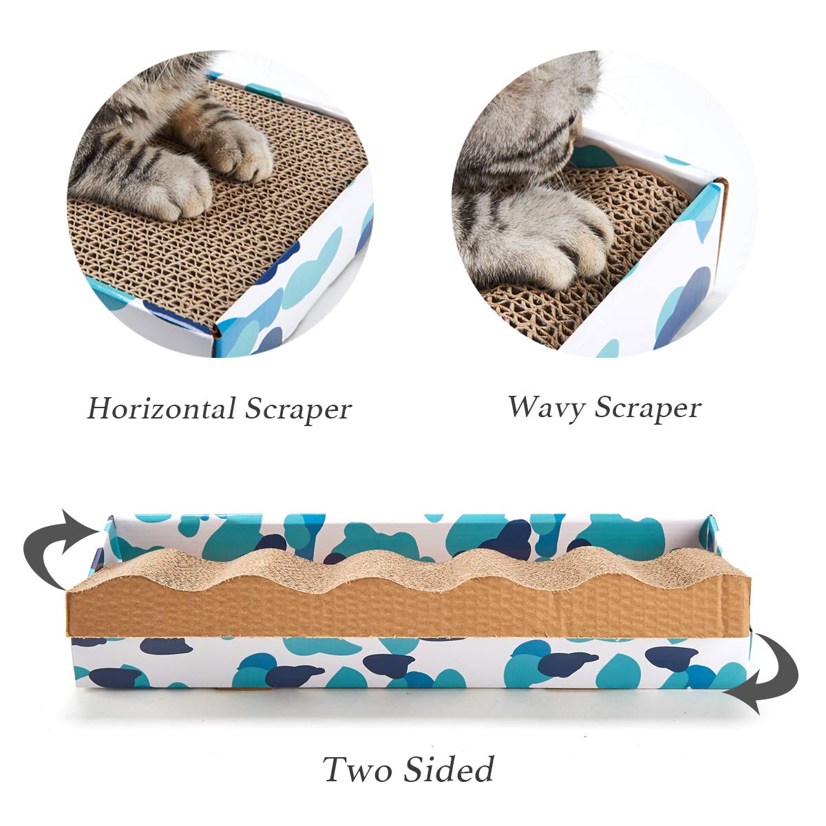 PEEKAB Cat Scratcher Cardboard Reversible Cat Scratch pad Kitty Pad