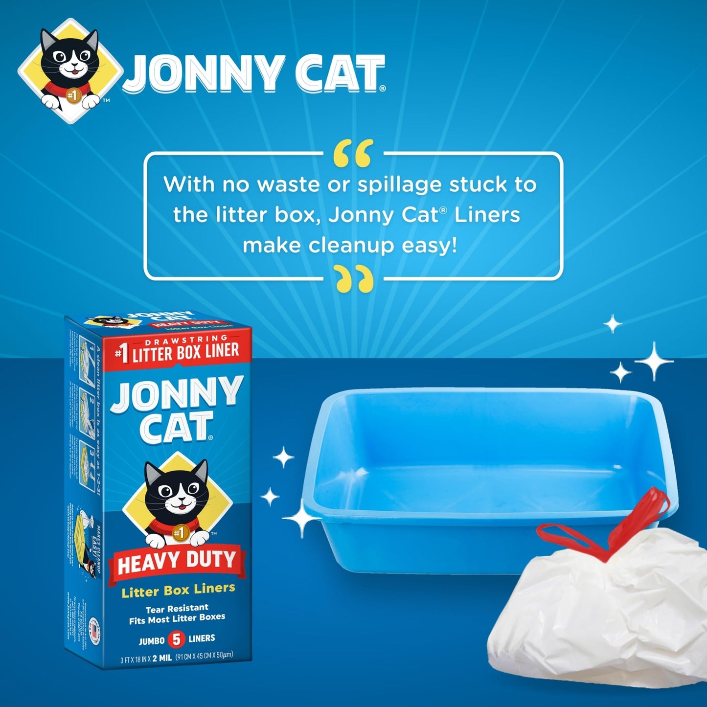 Jonny Cat Litter Box Liners: Heavy Duty Tear Leak Resistant Box