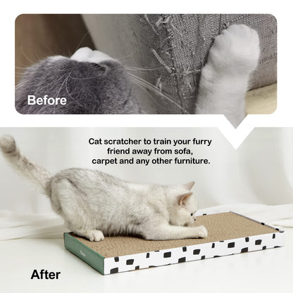 PAWSFANS Cat Scratcher Cardboard Scratch Pad with Box,Durable Bed