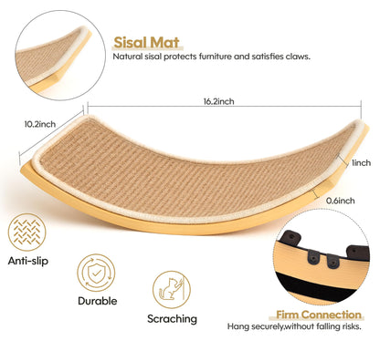 Cat Window Perches, Curved Cat Wall Sisal Mat Bed and 2 Floating Bed