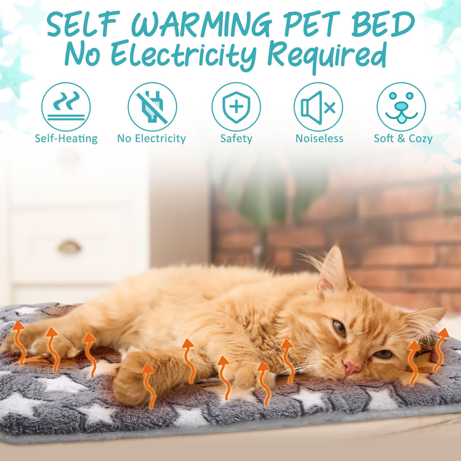 VitalCozy 2 Pack Self Warming Cat Mat Self Heating Pad Bed Bed