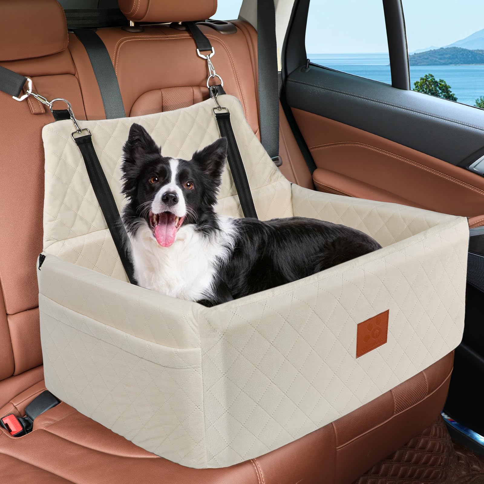 NEEZUKAR Dog Car Seat for Large Medium Dogs,Washable Pet Carseat Seat
