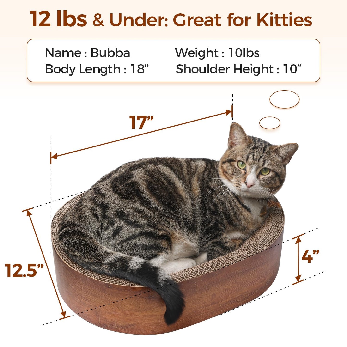 ComSaf Cat Scratcher Bed, Durable Cat Scratching Board, Oval Pad