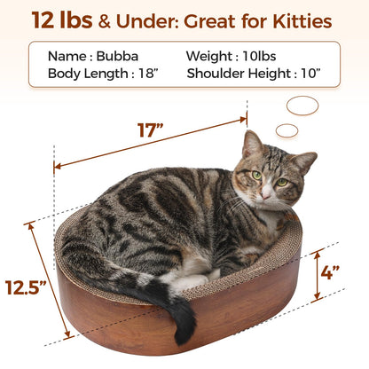 ComSaf Cat Scratcher Bed, Durable Cat Scratching Board, Oval Pad