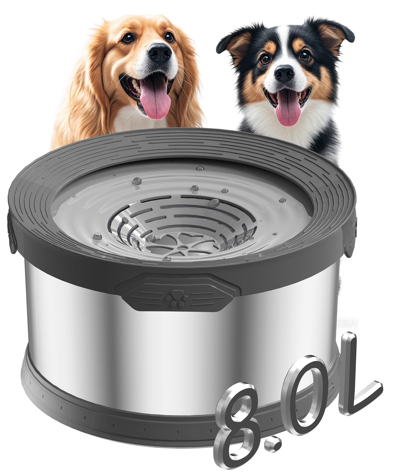 Dog Water Bowl No Spill Stainless Steel Water Bowl