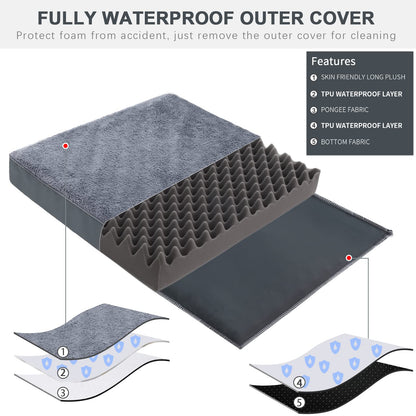 MIHIKK Waterproof Extra Large Dog Bed Orthopedic Dog Beds for Crate
