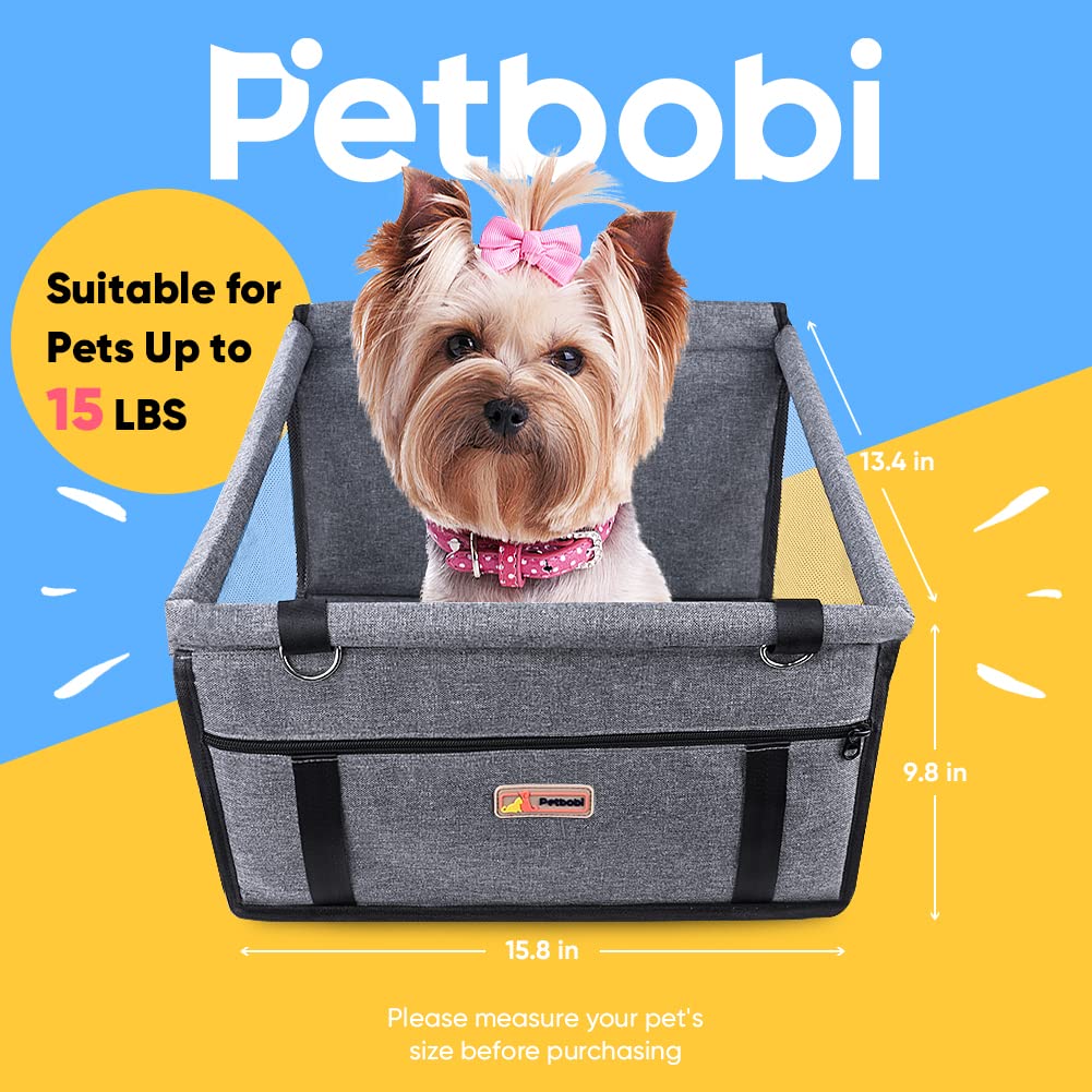 Petbobi Pet Reinforce Car Booster Seat for Dog Portable and Seat