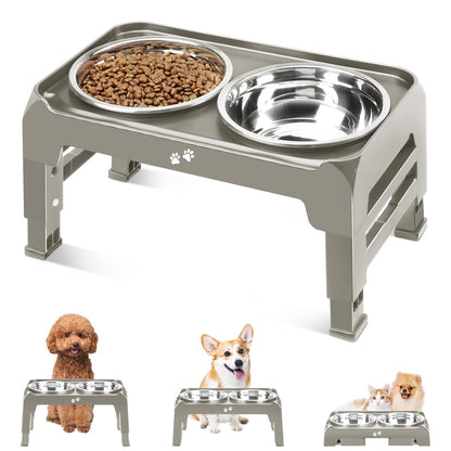 Elevated Dog Bowls for Small Dogs 3 Height Adjustable Raised Dog Bowl