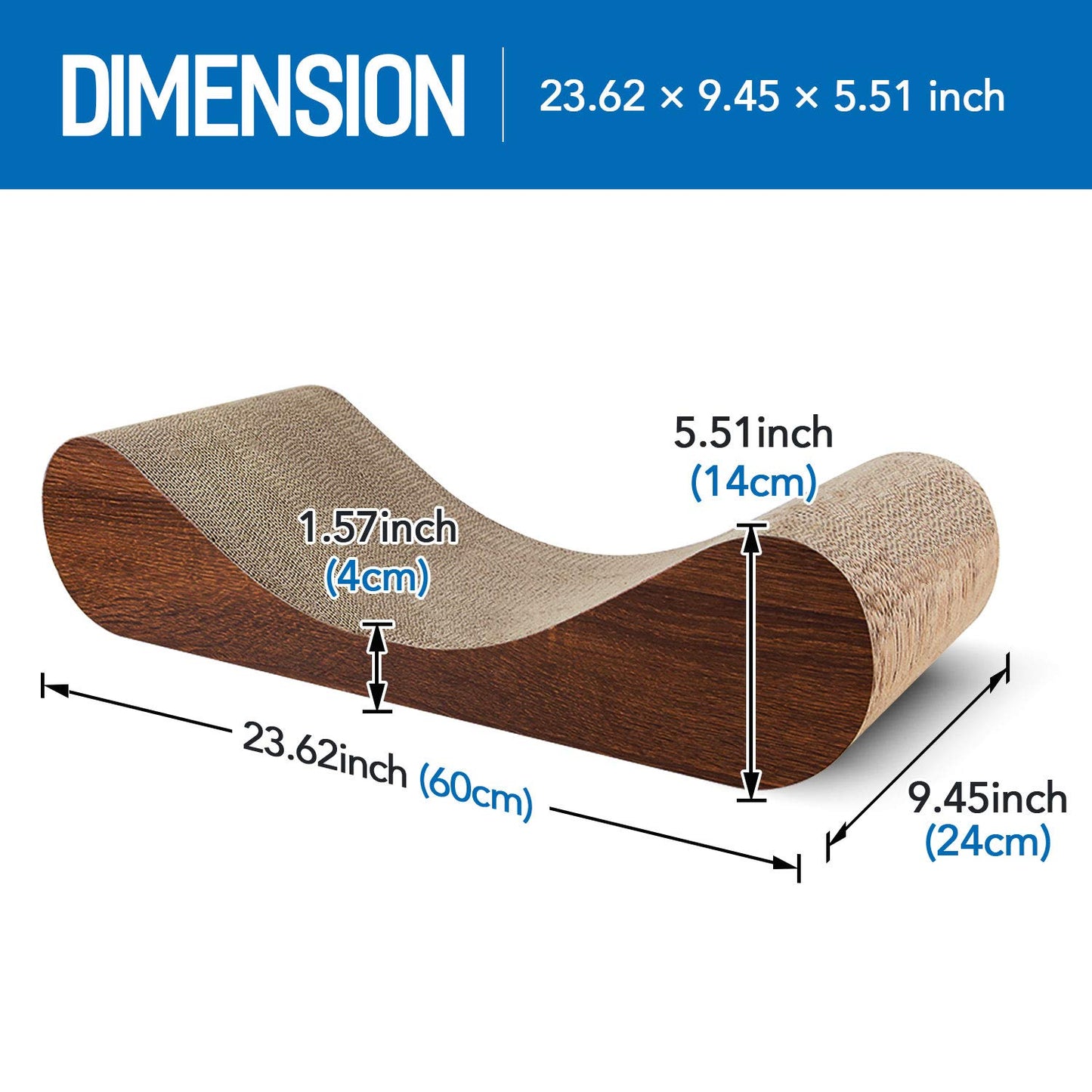 FluffyDream Cat Scratcher Cardboard Lounge Bed, Cat Scratching Pad