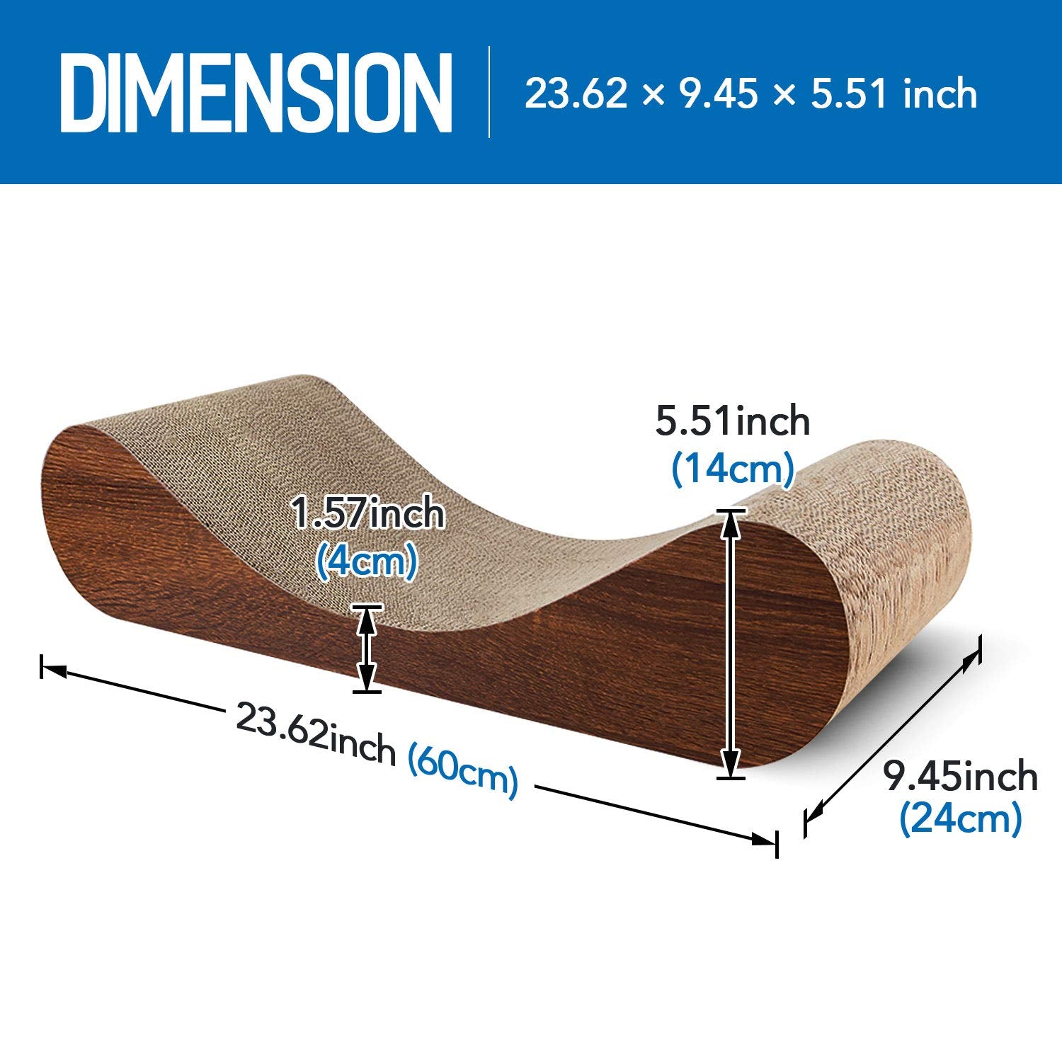 FluffyDream Cat Scratcher Cardboard Lounge Bed, Cat Scratching Pad