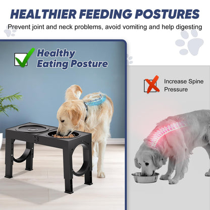 XIAZ Elevated Dog Bowls Large Breed Raised Dogs Bowl Stand Bowl
