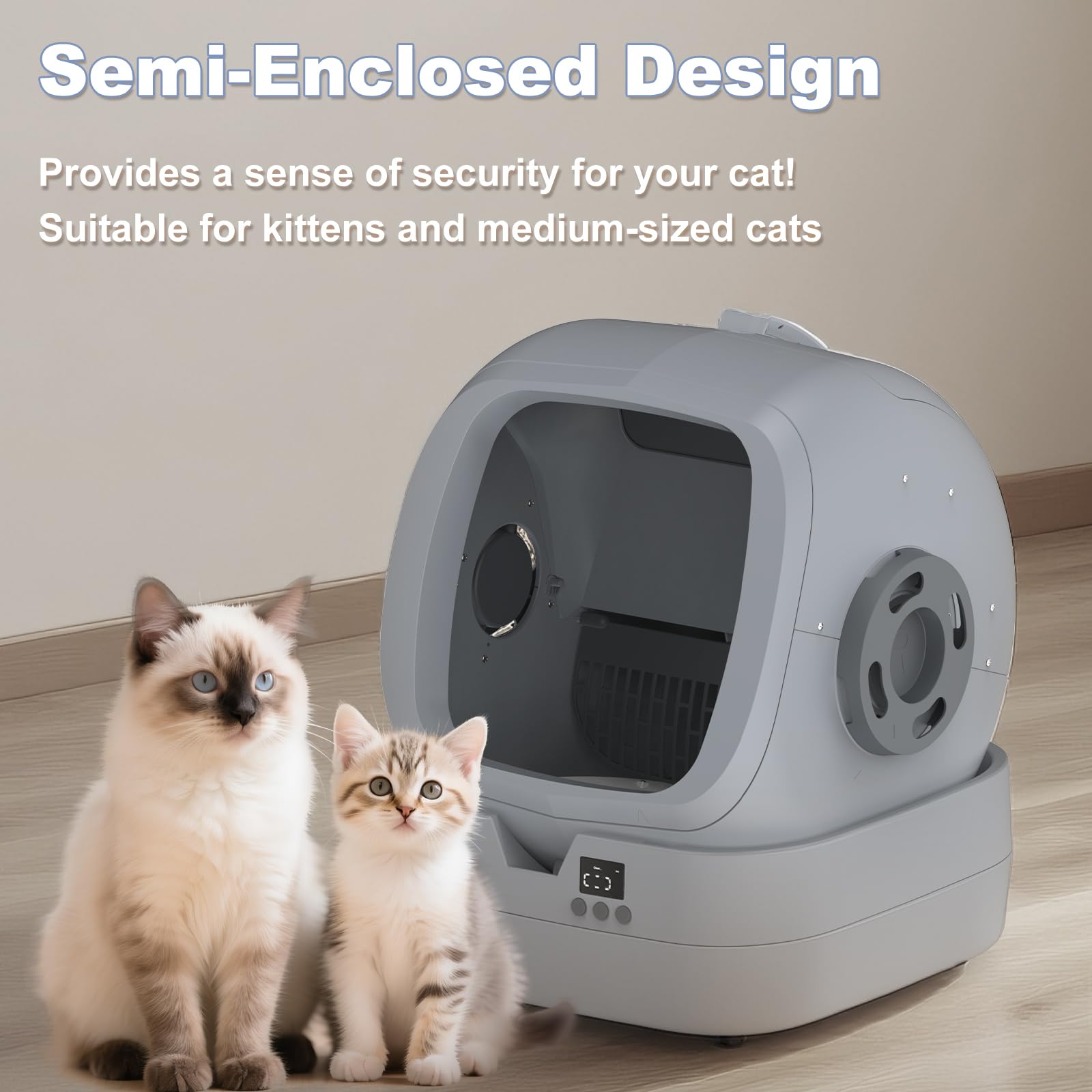 UPFAS Automatic Cat Litter Box Self Cleaning APP Control Weight Box