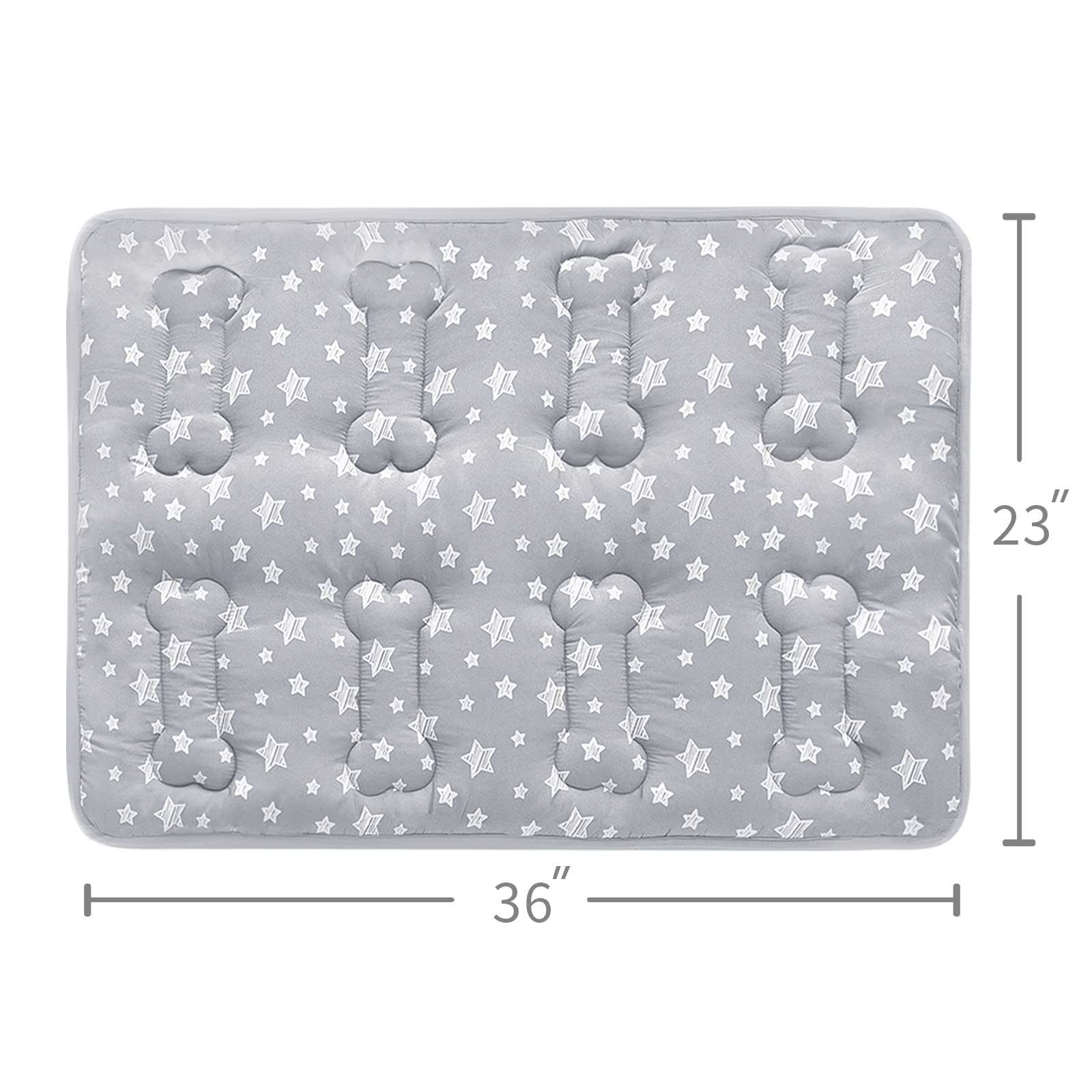 Dog Crate Bed Mat (36" X 23"), Soft Dog Bed Mat with Cute Stars Bed