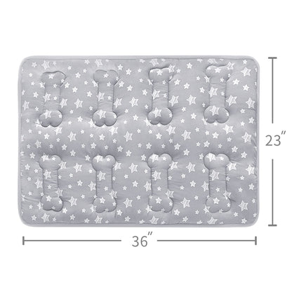 Dog Crate Bed Mat (36" X 23"), Soft Dog Bed Mat with Cute Stars Bed