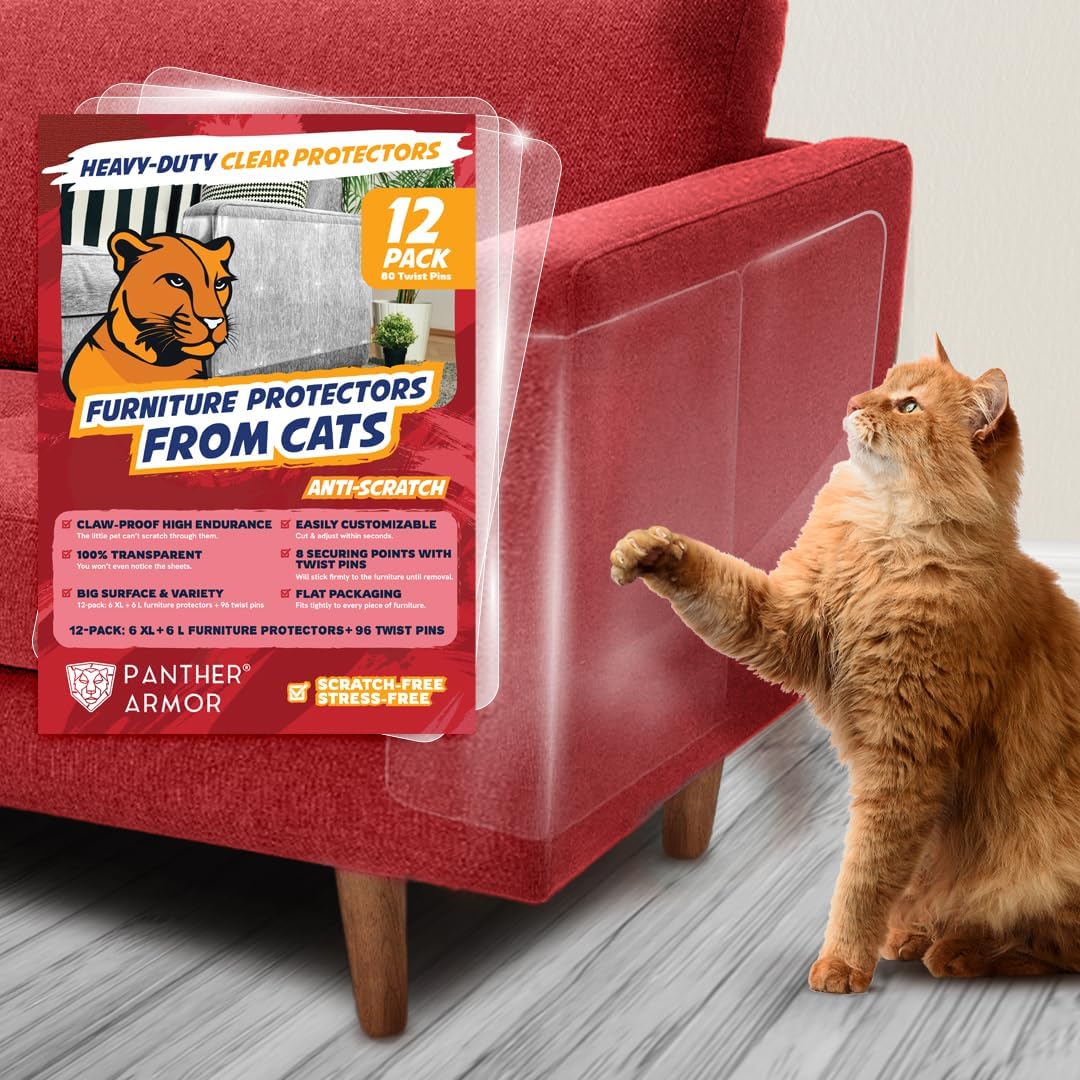 12 Pack Cat Scratch Furniture Protector Sheets Clear Couch Furniture